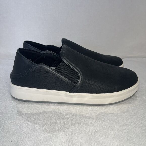 OluKai Kiihele Ili Slip In Shoes Casual Comfort Leather Black Women 7.5 - Picture 3 of 8